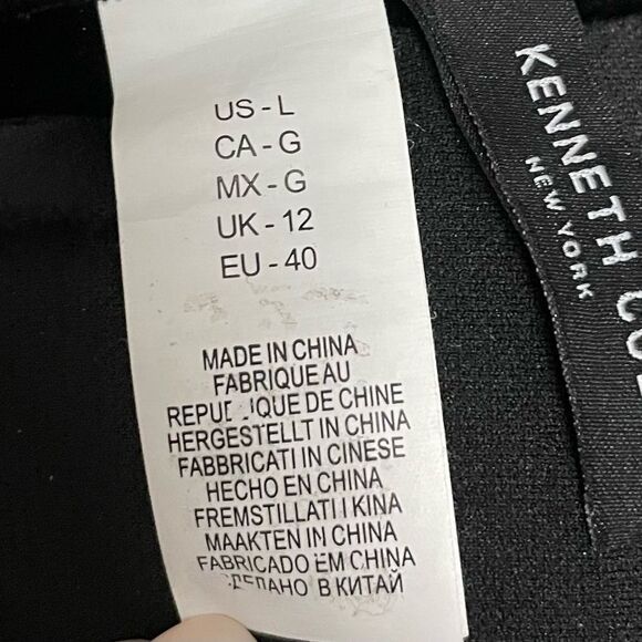 Kenneth Cole Black Halter Neck Strappy Bikini Top Gold Metal Button Detail Large - Picture 11 of 11